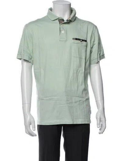 Pre-owned Barbour Collar Short Sleeve Polo Shirt In Blue
