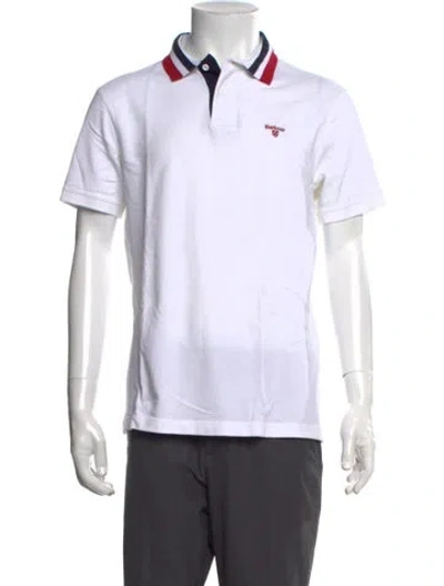 Pre-owned Barbour Collar Short Sleeve Polo Shirt In White