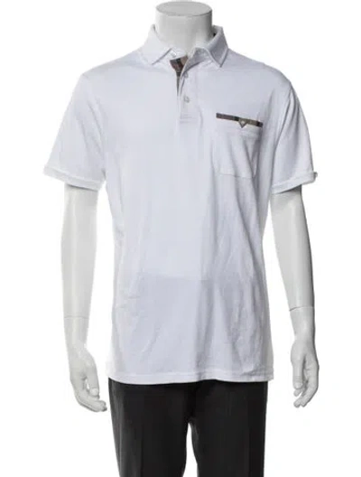 Pre-owned Barbour Collar Short Sleeve Polo Shirt In White
