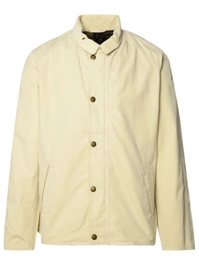 Barbour Collared Button In White