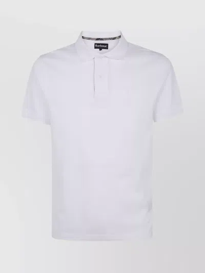 BARBOUR COLLARED CHECKERED POLO SHIRT WITH SHORT SLEEVES
