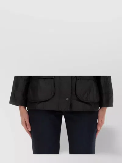 Barbour Collared Long Sleeve Coat With Flap Pockets