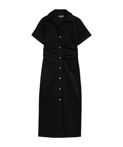 Barbour Collared Midi Dress In Black
