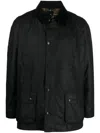 Barbour Collared Wax Jacket In Black