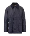 Barbour Collared Wax Jacket In Black