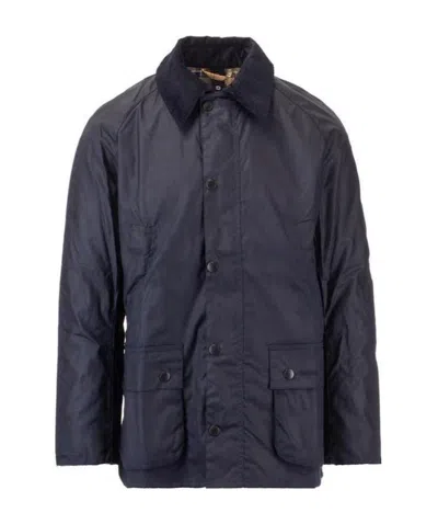 Barbour Collared Wax Jacket In Black