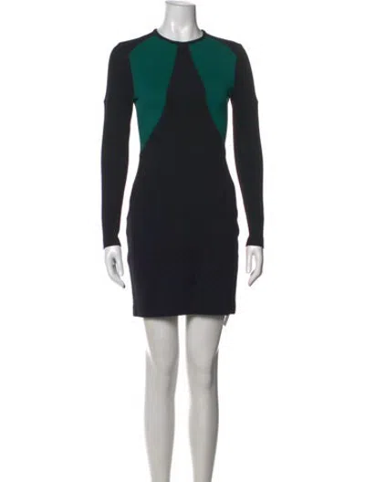 Pre-owned Barbour Colorblock Pattern Mini Dress In Black