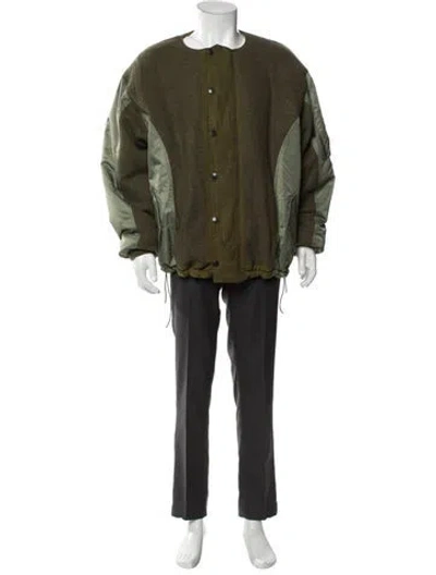 Pre-owned Barbour Colorblock Pattern Parka In Green