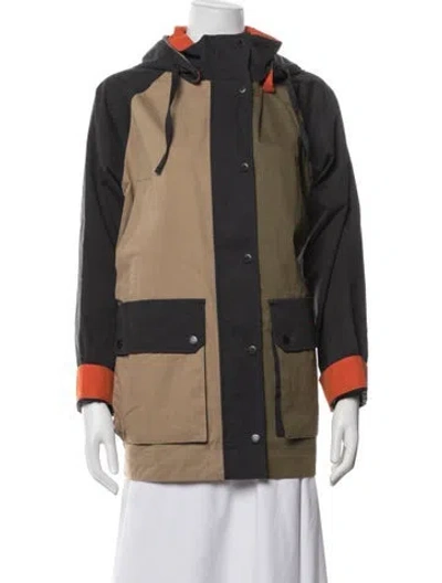 Pre-owned Barbour Colorblock Pattern Parka In Multicolor