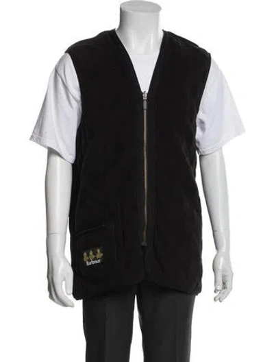 Pre-owned Barbour Colorblock Pattern Vest In Black