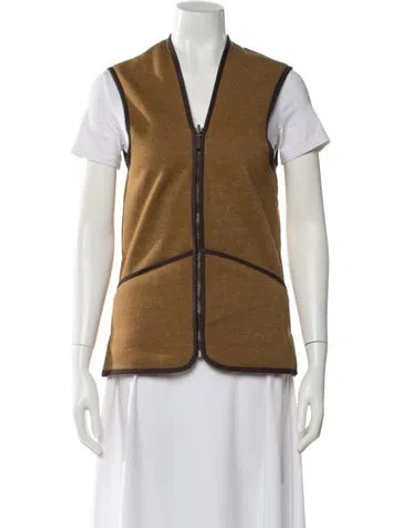 Pre-owned Barbour Colorblock Pattern Vest W/ Tags In Brown