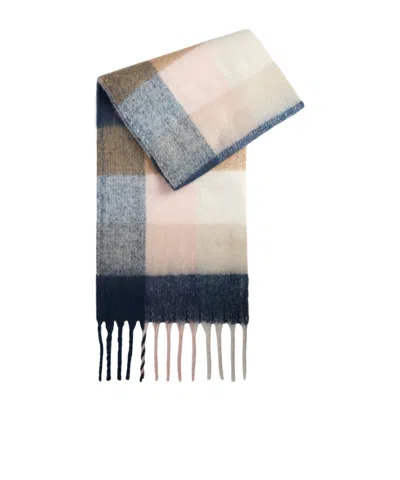 Barbour Color-block Plaid Scarf In Neutral