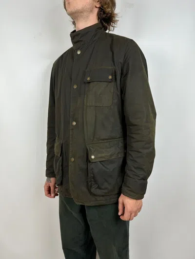 Pre-owned Barbour Connel Waxed Jacket Made In England In Green