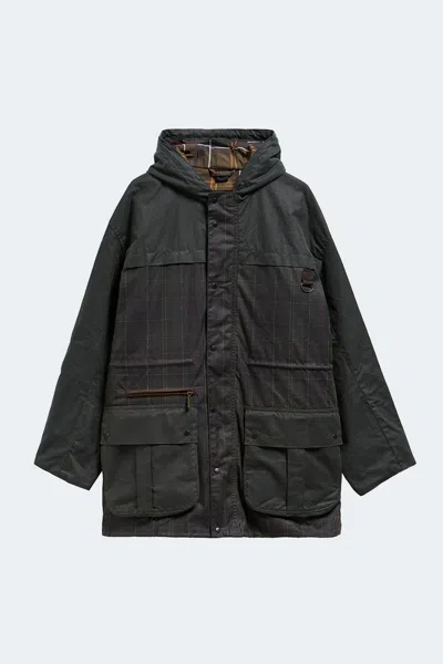 Barbour Icons Tartan Durham Hooded Jacket In Black