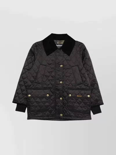 Barbour Contemporary Quilted Jacket Corduroy Collar In Brown