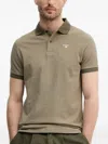 Barbour Contrast-collar Polo Shirt In Green