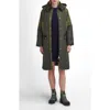 Barbour Cookston Womens Long Quilted Jacket In Olive/ancient