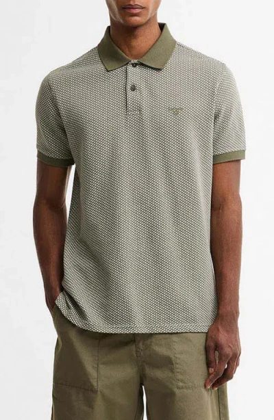 Barbour Copgrove Texture Jacquard Polo In Green