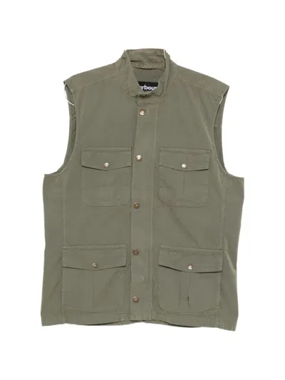 Barbour Corbridge Buttoned Pocket Gilet In Green