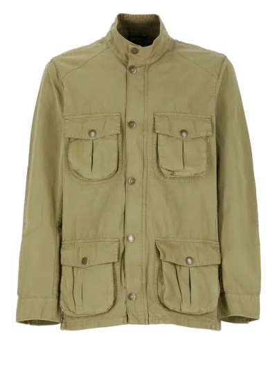 Barbour Green Corbridge Utility Lightweight Jacket With Pockets In Cotton