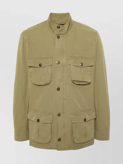 Barbour Corbridge Jacket Long Sleeves Multiple Pockets In Brown
