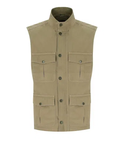 Barbour Corbridge Stone Vest In Green