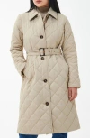 Barbour Cordelia Quilted Longline Jacket In Lt Fawn/ancient Popl