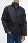 Barbour Cordhill Waxed Cotton Jacket In Blue