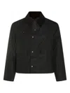 Barbour Casual Jacket With Corduroy Collar And Pockets In Black