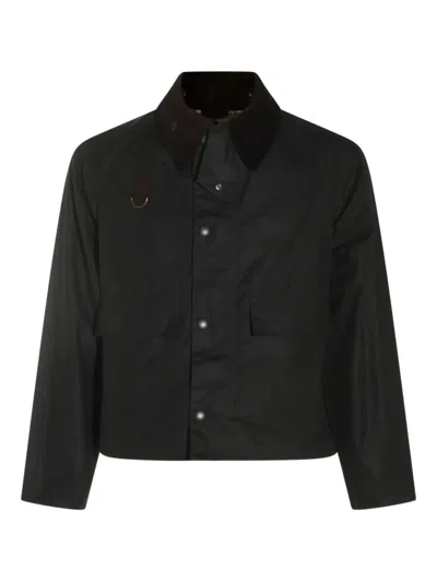 BARBOUR CORDUROY-COLLAR BUTTON JACKET