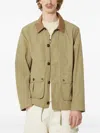 Barbour Corduroy-collar Button Jacket In Green