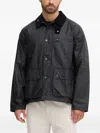 Barbour Corduroy-collar Buttoned Jacket In Black