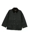 Barbour Oversized Solway Waxed Jacket In Black