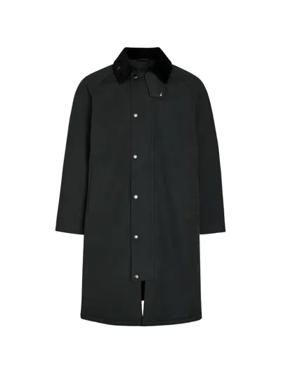 Barbour Corduroy Collar Coat In Black