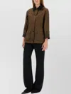 Barbour Corduroy Collar Coat Flap Pockets In Animal Print