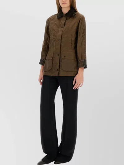 BARBOUR CORDUROY COLLAR COAT FLAP POCKETS