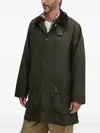 Barbour Corduroy-collar Coat In Green
