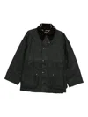 Barbour Oversized Solway Waxed Jacket In Green