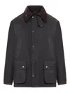 Barbour Corduroy-collar Cotton Jacket In Black