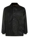 Barbour Relaxed Fit Jacket Corduroy Collar In Black