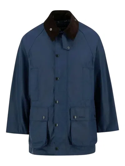 Barbour Corduroy-collar Cotton Jacket In Blue