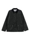 Barbour Corduroy-collar Flap-pocket Jacket In Black