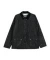Barbour Corduroy-collar Flap-pocket Jacket In Black