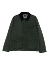 Barbour Corduroy-collar Flap-pocket Jacket In Green
