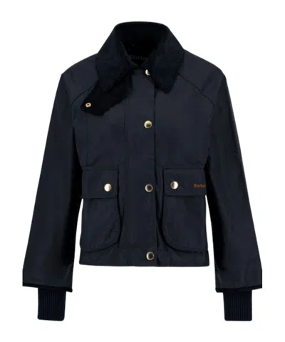Barbour Corduroy-collar Jacket In Blue