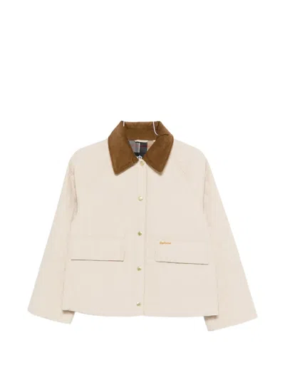 Barbour Corduroy-collar Jacket In Neutral