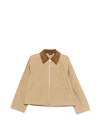 Barbour Corduroy-collar Jacket In Neutral