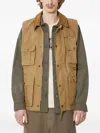 Barbour Corduroy-collar Multiple-pocket Gilet In Brown