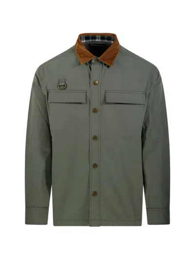 Barbour Corduroy Collar Pocket Shirt In Green