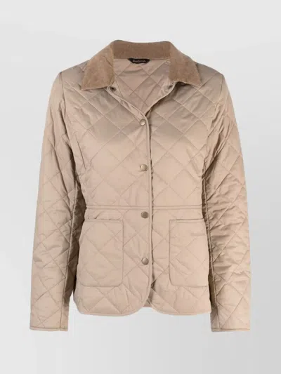 BARBOUR CORDUROY COLLAR QUILTED JACKET